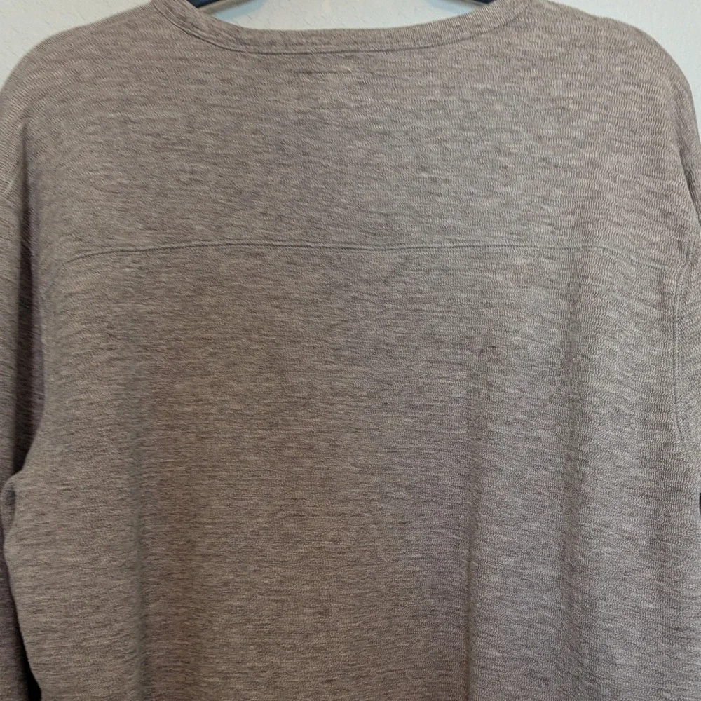 Lucky Brand Men's Duofold Textured Long Sleeve Cotton T-Shirt Tan Large